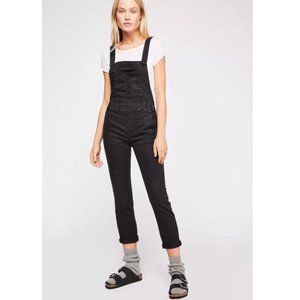 Free People Black Overall, stretch denim, skinny leg